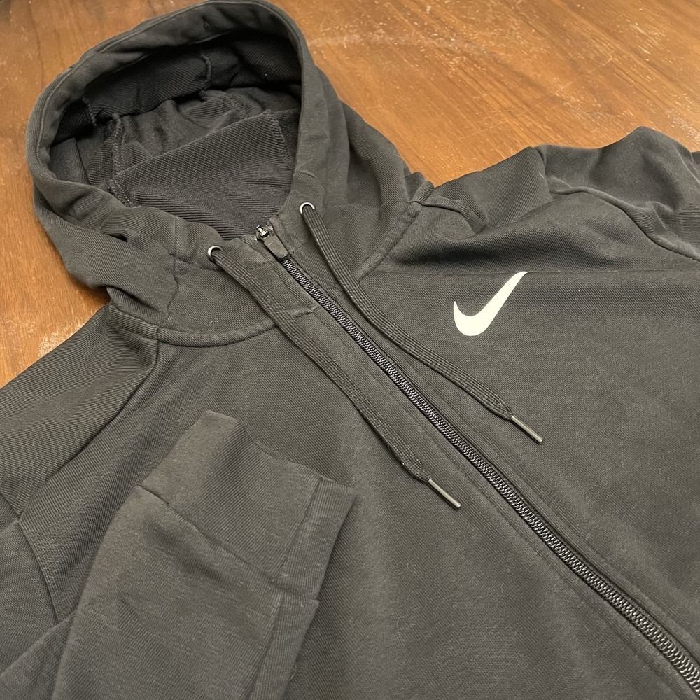Nike Hoodie Mens M Black Dry Dri Fit Hood Jacket Sweatshirt Full Zip CZ6376-010